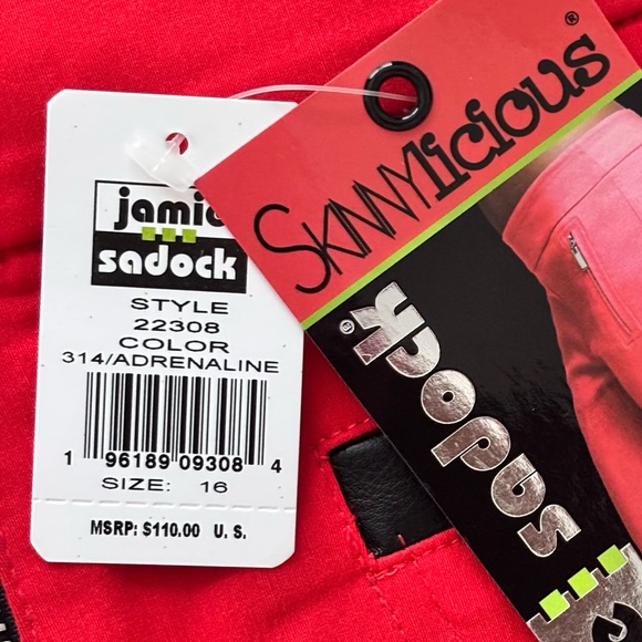 JAMIE SADOCK Skinnylicious Red With Black Trim Pull On Skorts--NWT--16 - Picture 6 of 13